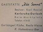 Gaststätte "Zur Sonne" Karl Raviol